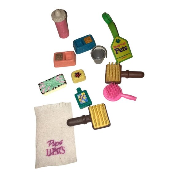 Littlest Pet Shop Other - Vtg 1990s Littlest Pet Shop Accessory Lot 12 Dog Bowls Brushes Bucket & More